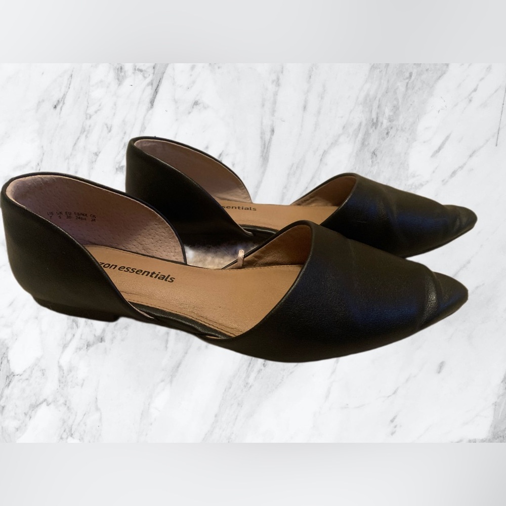 Pointed Black Work Flats by Amazon Essentials